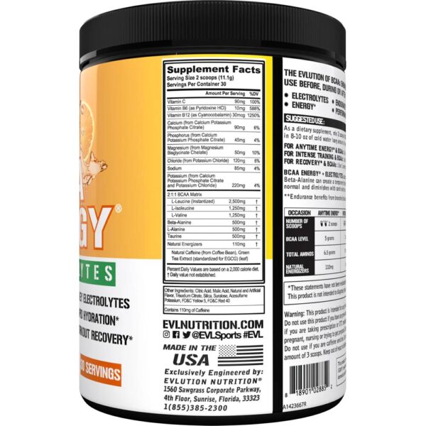 Etiqueta BCAA Energy Plus Electrolytes